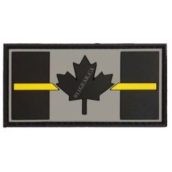 Thin Yellow Line PVC Patch with velcro for Security Guards